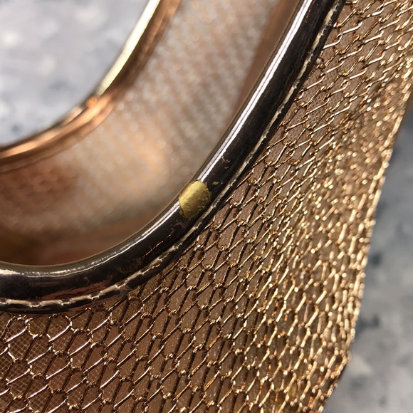 Charlotte Russe Milia Rose Gold Metallic Mesh 4” Heels Women’s 8M 💛Like NEW💛 - Picture 12 of 13